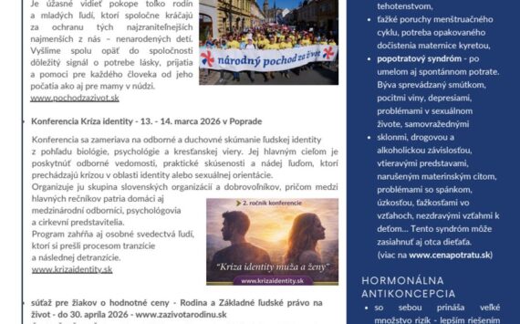 Národný pochod za život 2026